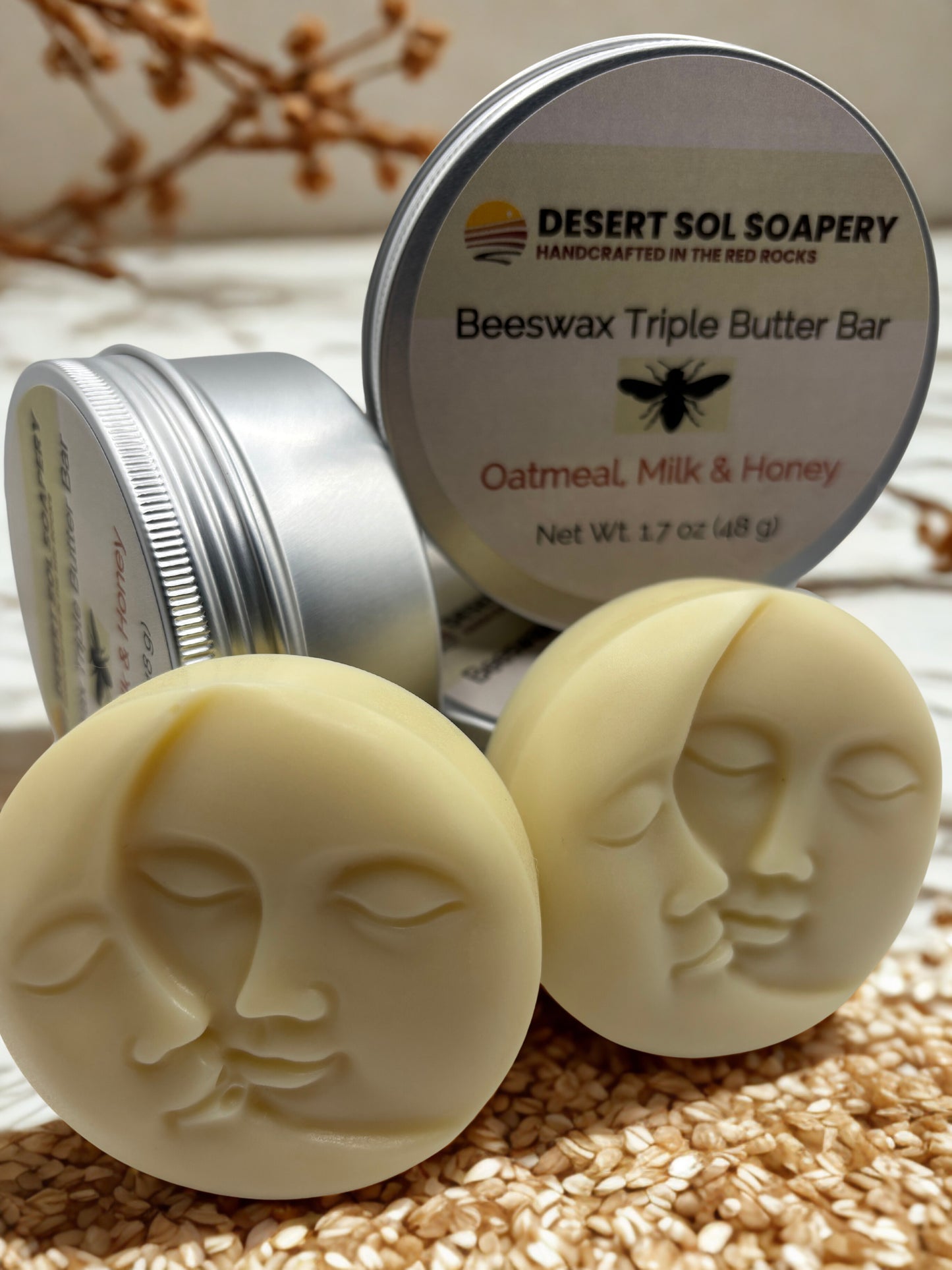 Beeswax Triple Butter Solid Lotion Bar - Sun & Moon 1.7 oz