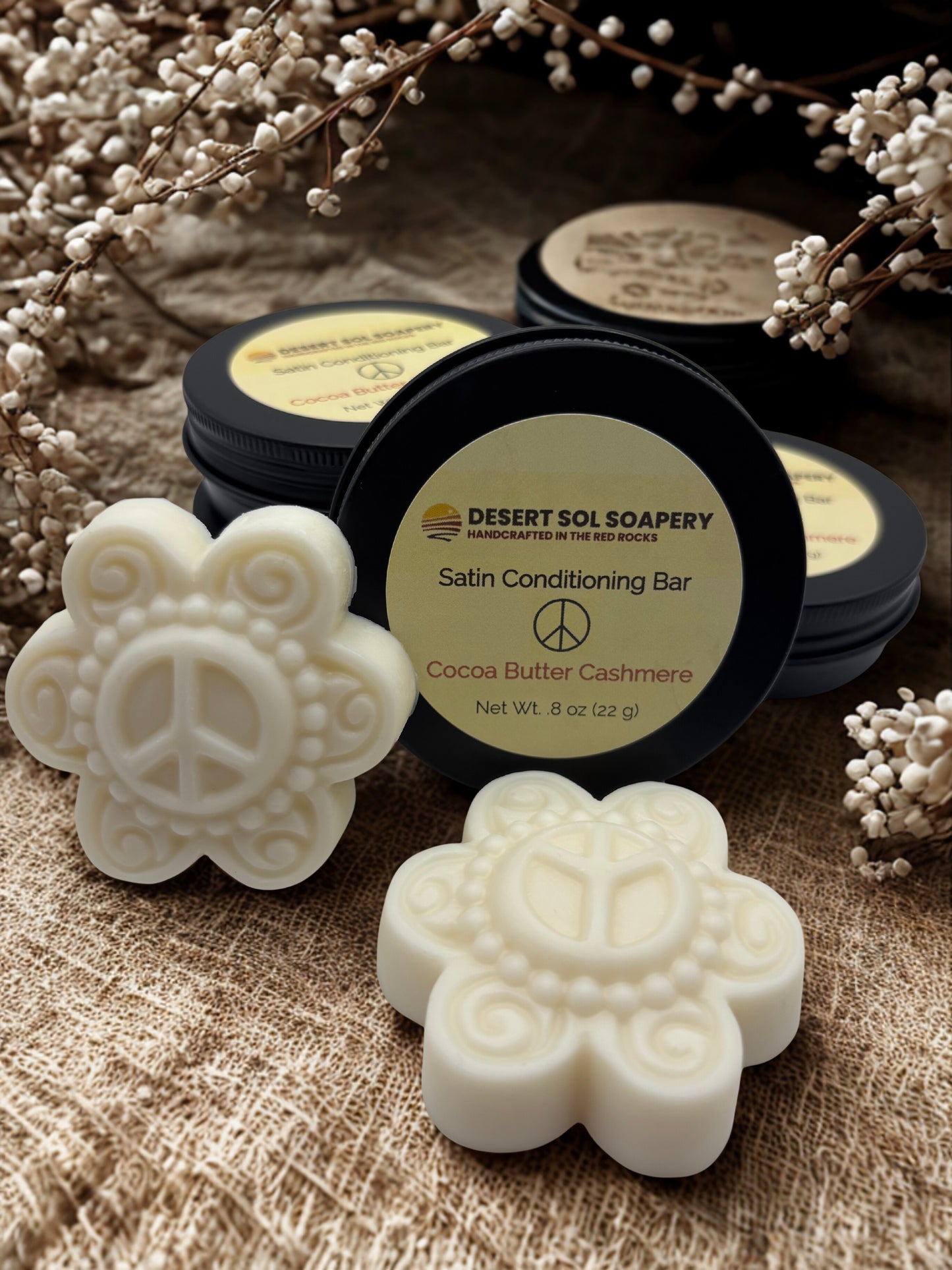Satin Conditioning Solid Lotion Bar - Peace Sign .8 oz