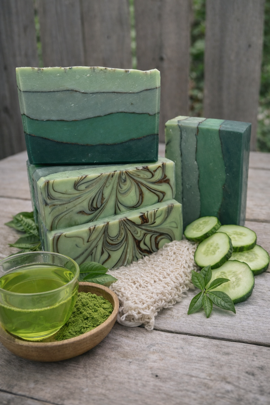 Green Tea & Cucumber - Cold Processed Soap