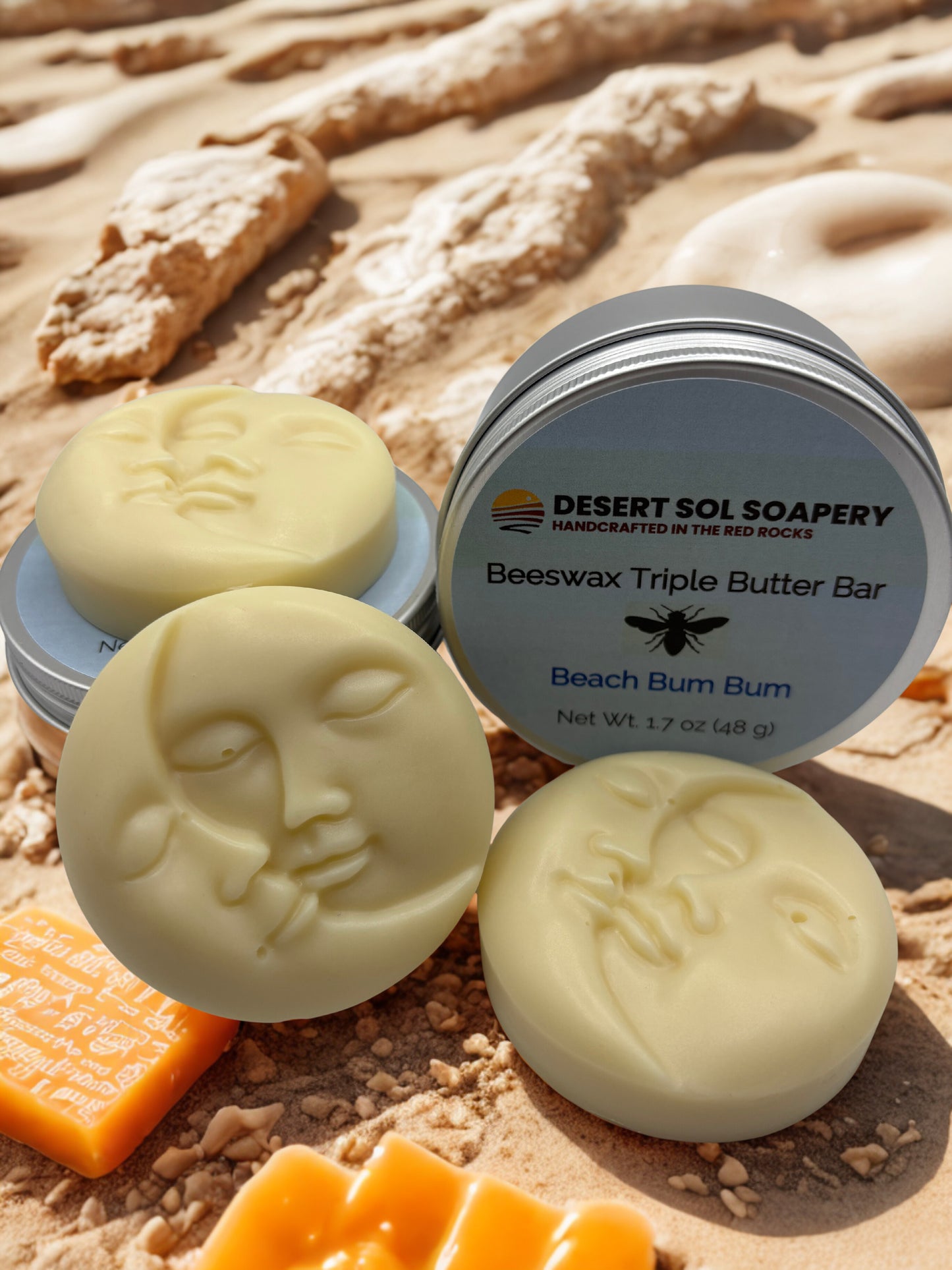 Beeswax Triple Butter Solid Lotion Bar - Sun & Moon 1.7 oz