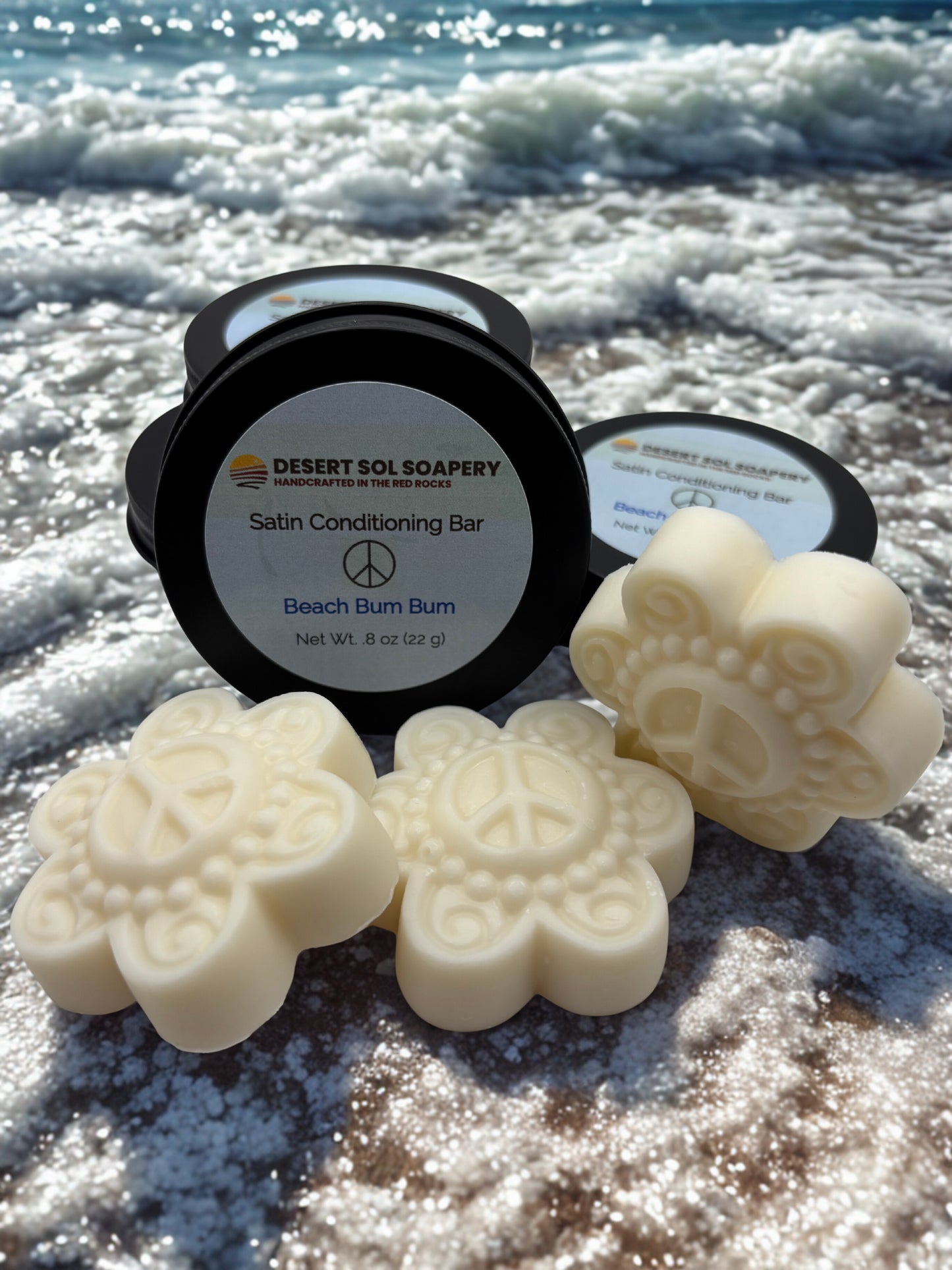 Satin Conditioning Solid Lotion Bar - Peace Sign .8 oz