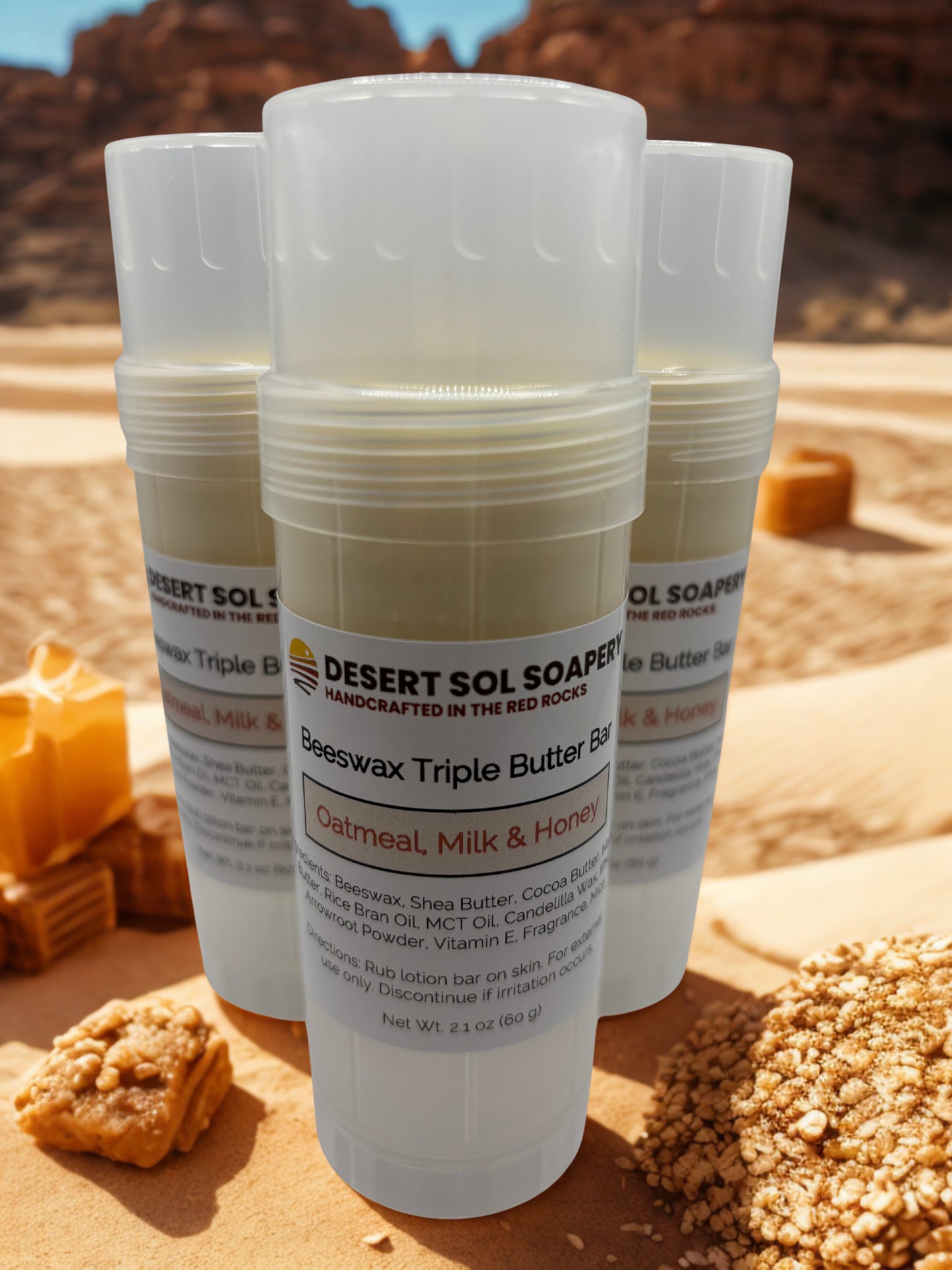 Beeswax Triple Butter Solid Lotion Twist-Up Tube 2.1 oz