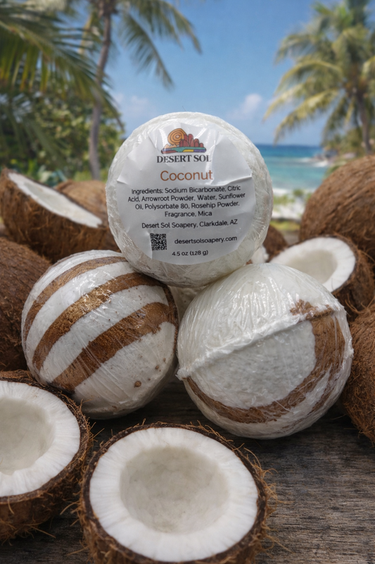 Bath Bombs - 4.5 oz Round - Coconut